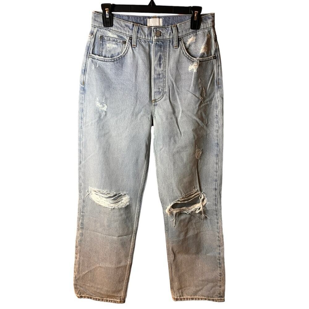 Boyish High Rise Straight Distressed Jeans Size 27 NWT